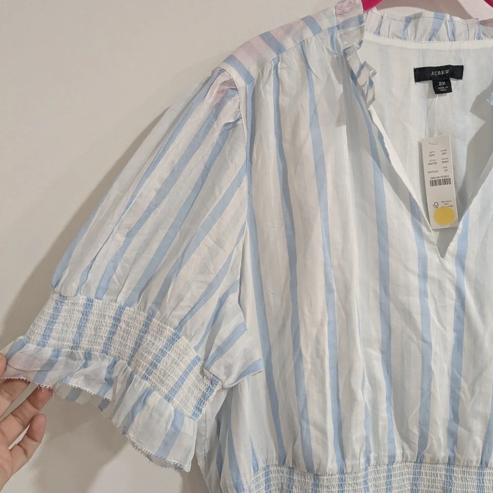 J. Crew Striped Tiered Midi Dress